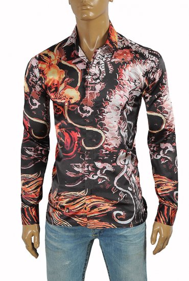VERSACE Dragon print men's dress shirt #170 - Click Image to Close