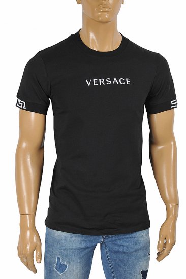 VERSACE men's t-shirt with front logo print 128 - Click Image to Close