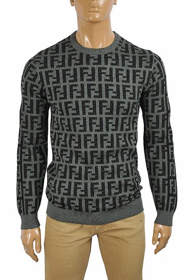 FENDI men's round neck FF print sweater 64 - Click Image to Close