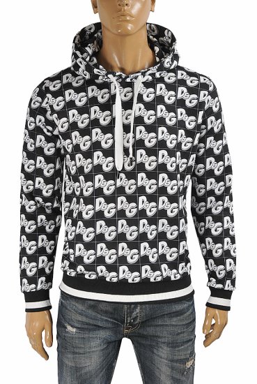DOLCE & GABBANA men's cotton hoodie with print logo 248 - Click Image to Close
