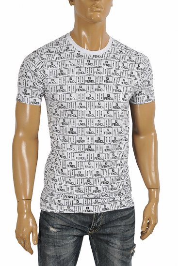 FENDI men's cotton t-shirt with print 47 - Click Image to Close