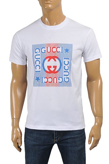 GUCCI cotton T-shirt with front print 320 - Click Image to Close