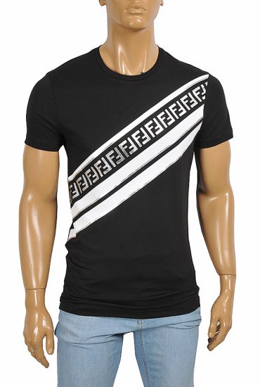 FENDI men's cotton t-shirt with front FF print 51 - Click Image to Close