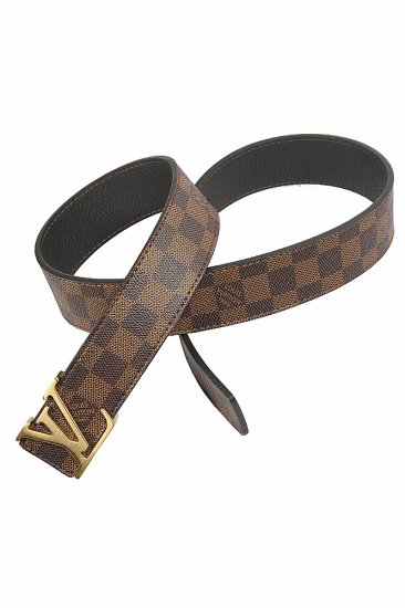 LOUIS VUITTON leather belt with gold buckle 78 - Click Image to Close