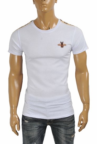 GUCCI Men's cotton t-shirt with Bee appliquÃ© 280 - Click Image to Close