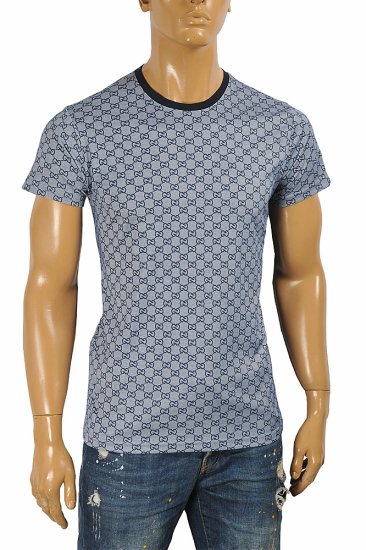 GUCCI cotton T-shirt with signature GG print 277 - Click Image to Close