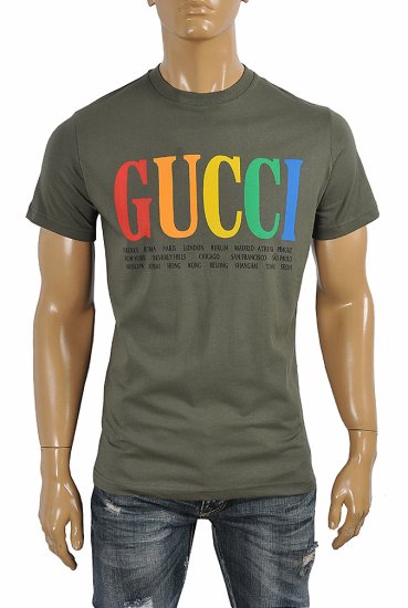 GUCCI cotton T-shirt with front print 262 - Click Image to Close