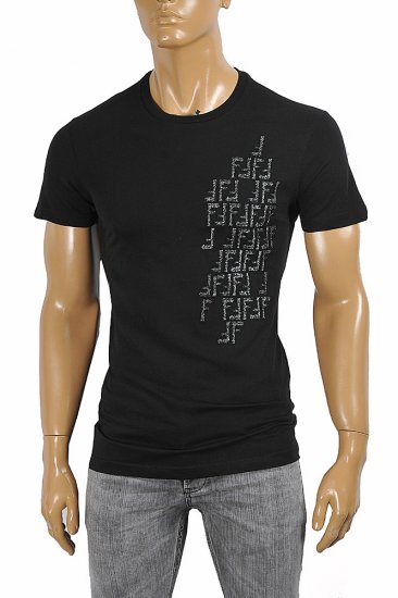 FENDI men's cotton t-shirt with front print 49 - Click Image to Close