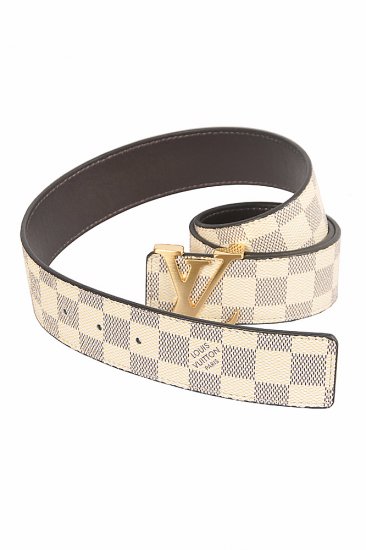 LOUIS VUITTON leather belt with gold buckle 79 - Click Image to Close