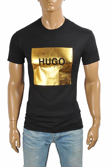 HUGO BOSS Men's T-Shirt With Front Logo Print 75 - Click Image to Close