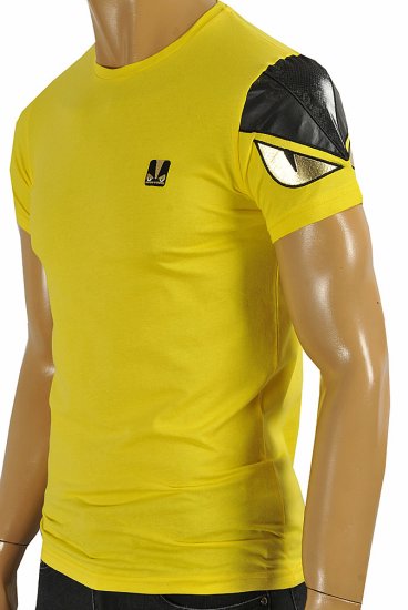 FENDI men's cotton T-shirt in yellow color #25 - Click Image to Close