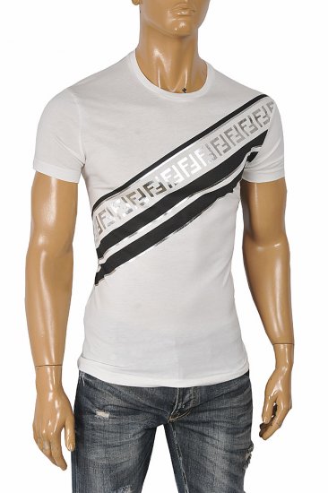 FENDI men's cotton t-shirt with front FF print 52 - Click Image to Close