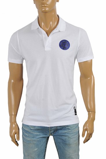 FENDI men's cotton polo shirt in white 30 - Click Image to Close