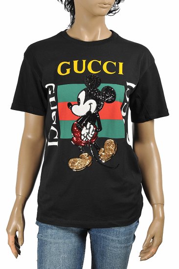 DF NEW STYLE, DISNEY x GUCCI men's T-shirt with front vintage - Click Image to Close