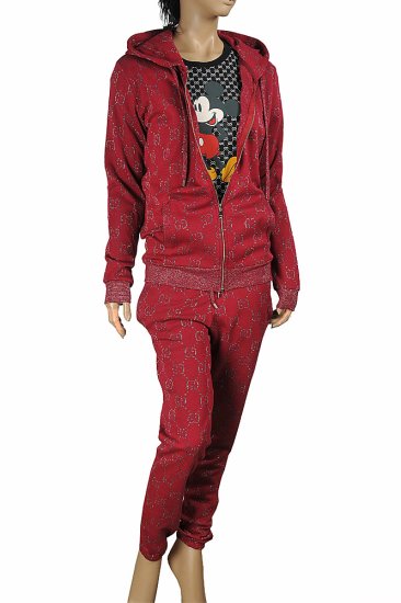 GUCCI women's GG jogging suit in burgundy 176 - Click Image to Close