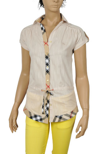 BURBERRY Ladies Short Sleeve Shirt #58 - Click Image to Close