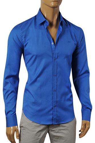 DOLCE & GABBANA Men's Dress Shirt In Royal Blue #446 - Click Image to Close
