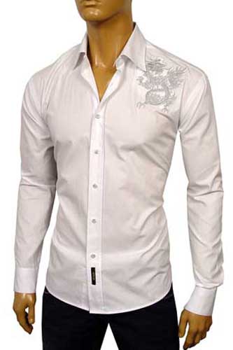 VERSACE Men Fitted Dress Shirt #119 - Click Image to Close
