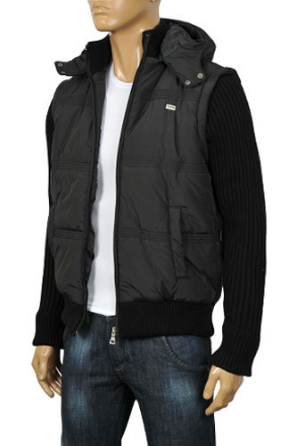 EMPORIO ARMANI Men's Jacket With Removable Sleeves & Hoodie #102 - Click Image to Close