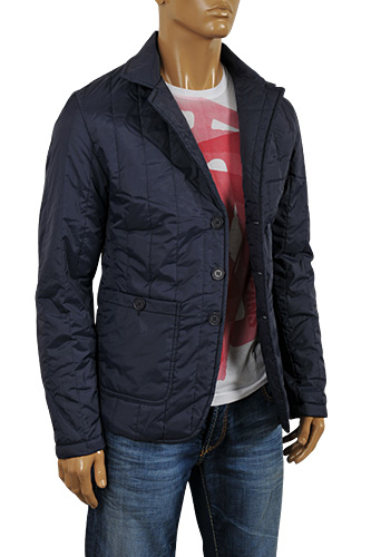 ARMANI JEANS Men's Button Up Jacket in Navy Blue #118 - Click Image to Close