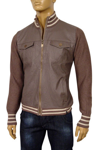 EMPORIO ARMANI Mens Artificial Leather/Knit Jacket #83 - Click Image to Close