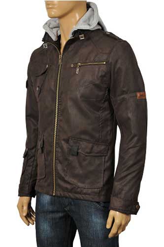 EMPORIO ARMANI Artificial Leather Jacket With Removable Hood #97 - Click Image to Close