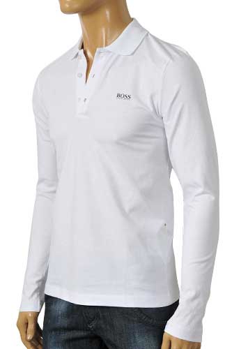 HUGO BOSS Men's Polo Style Long Sleeve Shirt #19 - Click Image to Close