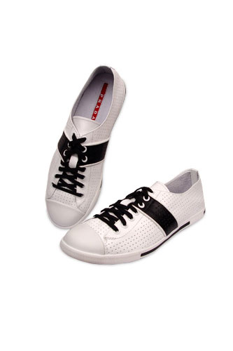 PRADA Mens Leather Sneakers Shoes #130 - Click Image to Close