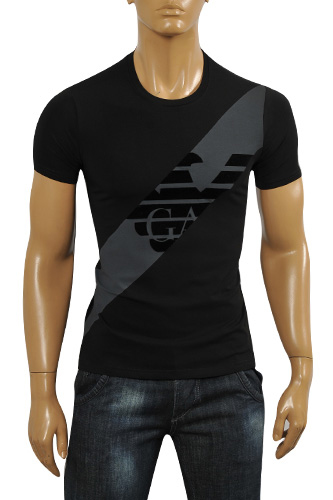 ARMANI JEANS Men's T-Shirt In Black #96 - Click Image to Close