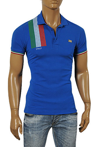 DOLCE & GABBANA Men's Polo Shirt In Blue #444 - Click Image to Close