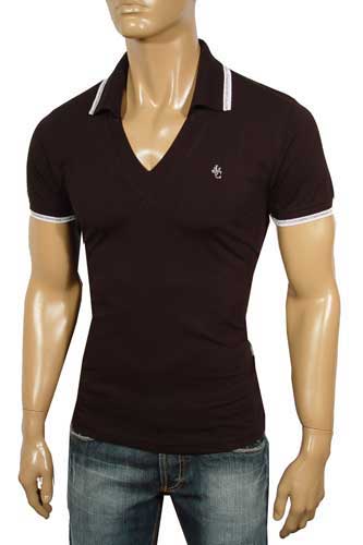 VERSACE Men's V-Neck Polo-Collar Shirt #101 - Click Image to Close