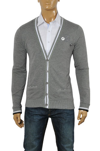 HUGO BOSS Men's V-Neck Button Up Sweater #12 - Click Image to Close