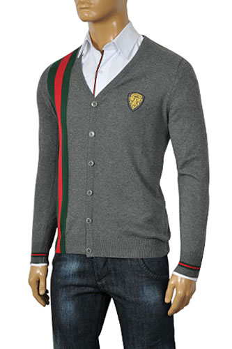 GUCCI Men's V-Neck Button Up Sweater #57 - Click Image to Close