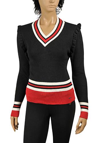 GUCCI Women's V-Neck Knit Sweater #100 - Click Image to Close