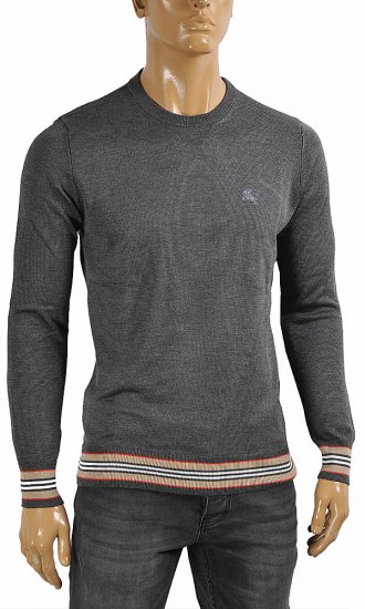 DF NEW STYLE, BURBERRY men's round neck sweater in gray color 26 - Click Image to Close