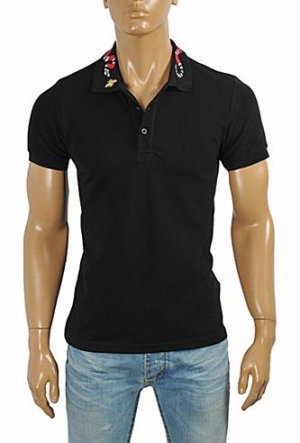 GUCCI Men’s cotton polo with Kingsnake embroidery #377