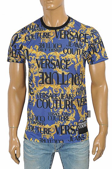 VERSACE men's t-shirt with logo print 119 - Click Image to Close
