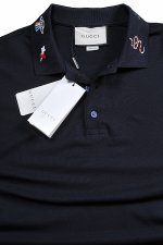 cotton polo with kingsnake embroidery