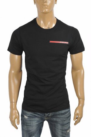 PRADA Men's t-shirt with front logo appliquÃ© 115