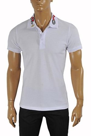 GUCCI Men’s cotton polo with Kingsnake embroidery #375