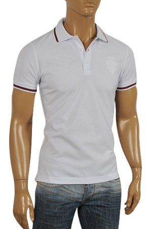 GUCCI Men's Cotton Polo Shirt In White #294