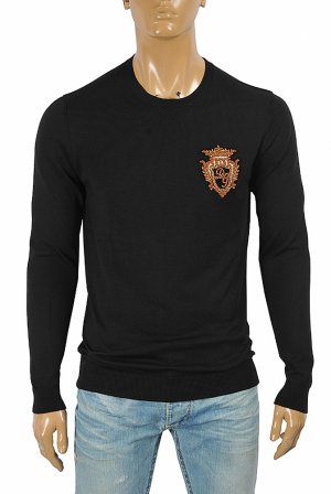 DOLCE & GABBANA men's sweater with patch logo appliqué 254