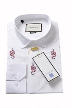 GUCCI Men's Dress Shirt Embroidered with Snakes #372