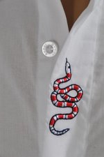 GUCCI Men's Dress Shirt Embroidered with Snakes #372