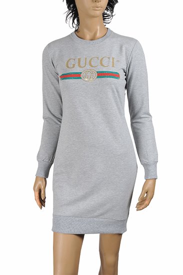GUCCI knitted long dress with front dragonfly appliquÃ© 396 - Click Image to Close