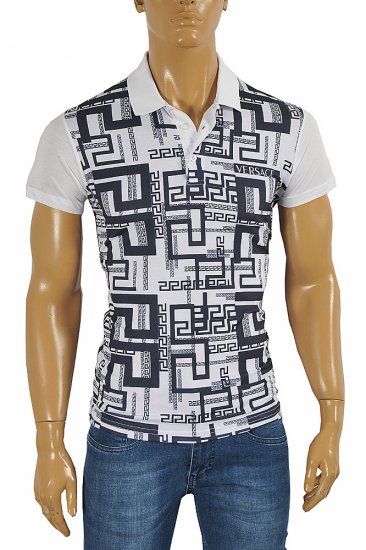VERSACE men's polo shirt with front print #174 - Click Image to Close