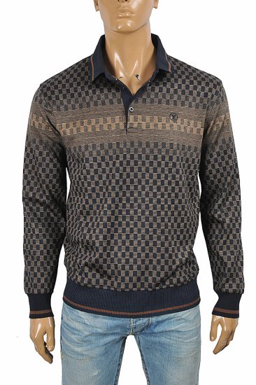 LOUIS VUITTON Men's 3 Button Knit Pullover Sweater 12 - Click Image to Close