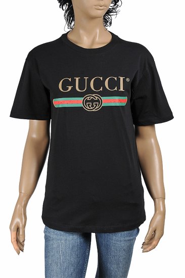 GUCCI women's oversize T-shirt with front logo print 270 - Click Image to Close