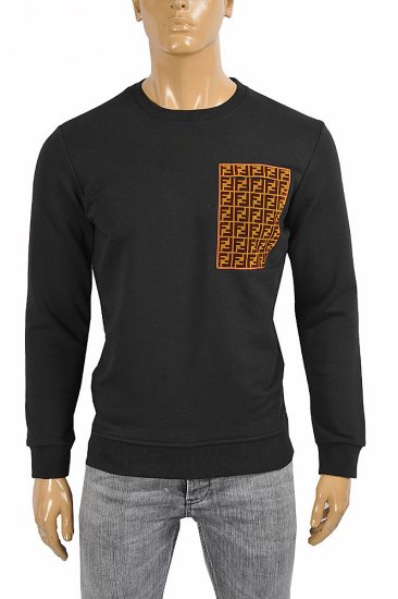 FENDI men's cotton sweatshirt with FF front print 36 - Click Image to Close