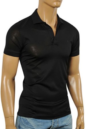 GUCCI Men's Cotton Polo Shirt In Black #296
